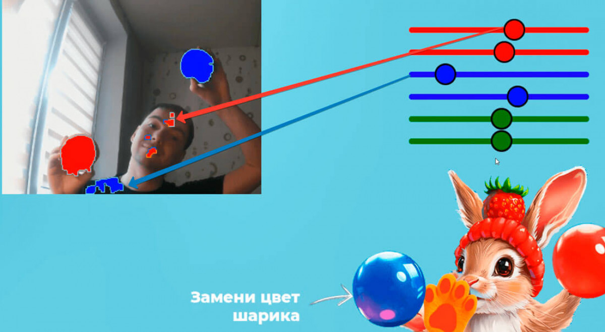 Видеобиоуправление. Камера и шарики. Как играть?